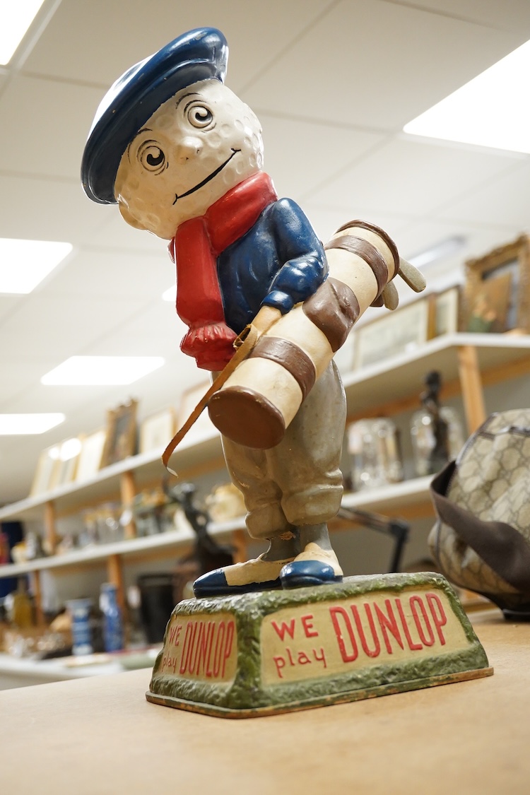 An advertising Dunlop Man composite figure of a golfer, 40cm